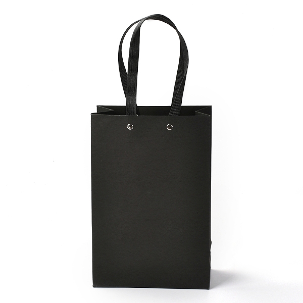 

PandaHall Rectangle Paper Bags, with Nylon Handles, for Gift Bags and Shopping Bags, Black, 16x0.4x24cm Paper None Black
