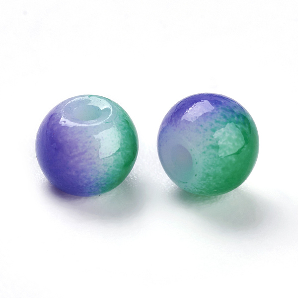 

PandaHall Spray Painted Resin Beads, Round, Two Tone, Colorful, 4.5x4mm, Hole: 1mm Resin Round