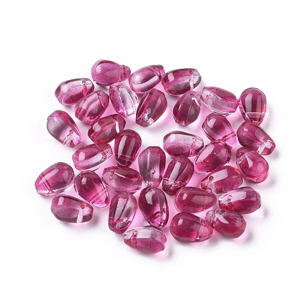 

PandaHall Transparent Glass Charms, Teardrop, Camellia, 9x6x6mm, Hole: 0.8mm Glass Teardrop Pink