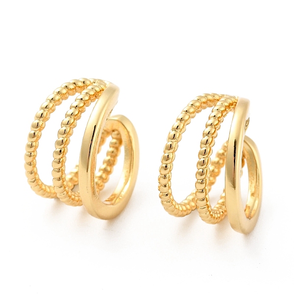 

PandaHall Triple-Layer Brass Open Cuff Earrings for Women, Cadmium Free & Nickel Free & Lead Free, Real 18K Gold Plated, 13x14x9.5mm Brass