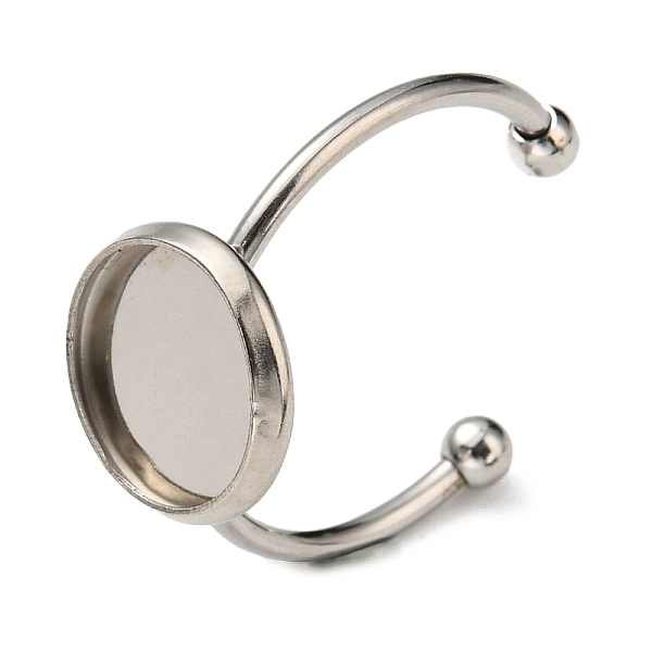 

PandaHall 304 Stainless Steel Open Cuff Ring Findings, Bezel Cup Ring Settings with 201 Stainless Steel Tray, Flat Round, Stainless Steel...