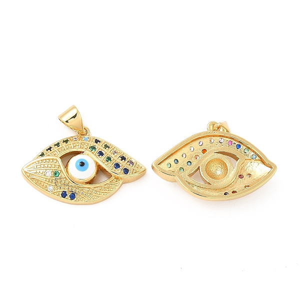 

PandaHall Brass Micro Pave Cubic Zirconia Pendants, Evil Eye Charm, Golden, Colorful, 16.5x24.5x5.5mm, Hole: 5x3mm Brass+Cubic...