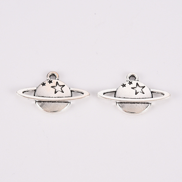 

PandaHall Tibetan Style Alloy Pendants Enamel Settings, Lead Free & Cadmium Free, Planet, Antique Silver, 14x21.5x2mm, Hole: 1.4mm, about...