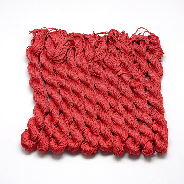 

PandaHall Braided Polyester Cords, Red, 1mm, about 28.43 yards(26m)/bundle, 10 bundles/bag Polyester Red