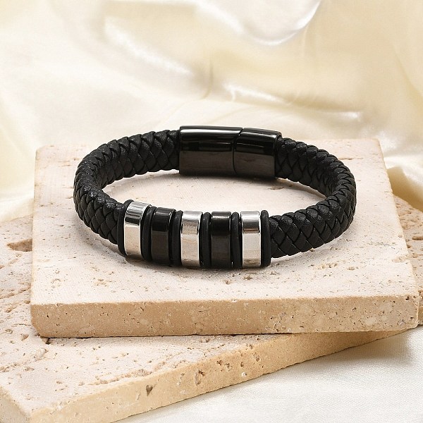 Tressés bracelets cordon en cuir pour hommes-image-BJEW-Z081-11EB-01-fr