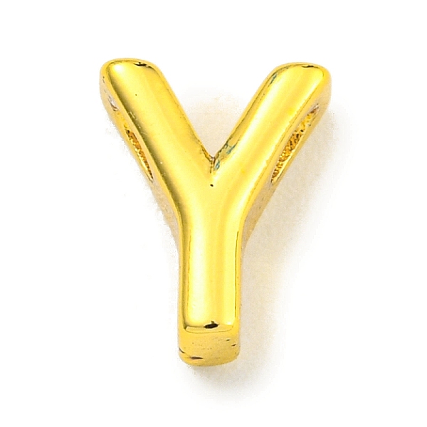 

PandaHall Brass Beads, Real 18K Gold Plated, Letter Y, 8x6.5x3mm, Hole: 1.8x1mm Brass Letter Y