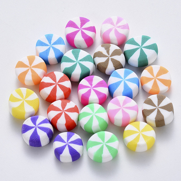 

PandaHall Handmade Polymer Clay Beads, No Hole/Undrilled, Candy, Mixed Color, 9~11x4.5~6mm Polymer Clay Candy Multicolor