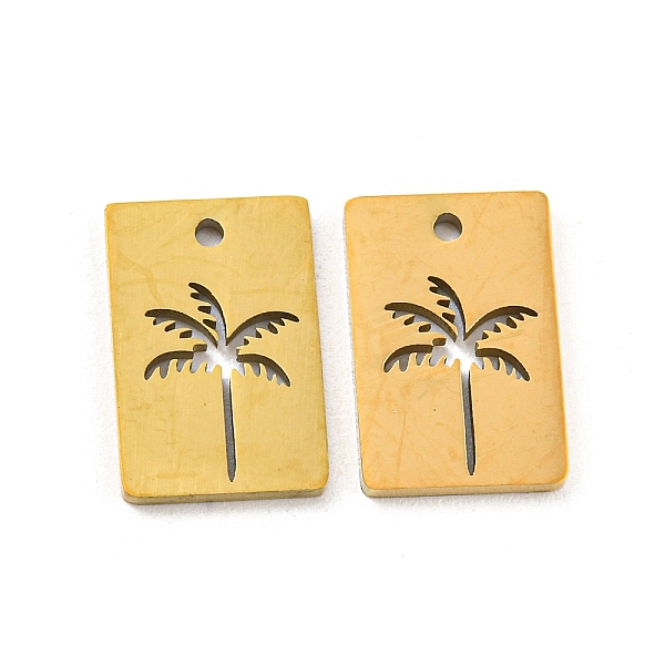 

PandaHall 304 Stainless Steel Charms, Laser Cut, Coconut Tree, Golden, Rectangle, 11.8x8x1mm, Hole: 1mm 304 Stainless Steel Rectangle