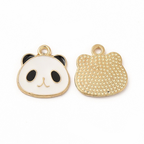 

PandaHall Alloy Enamel Pendants, Panda Charm, Golden, 16x16.5x1mm, Hole: 2mm Alloy+Enamel Panda White
