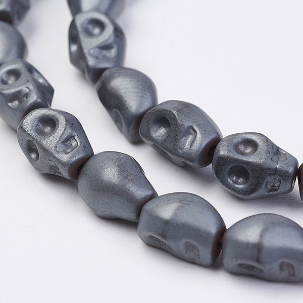 

PandaHall Non-magnetic Synthetic Hematite Beads Strands, Frosted, Skull, 8x6.5x6mm, Hole: 1mm, about 50pcs/strand, 15.55 inch Non-magnetic..., Black