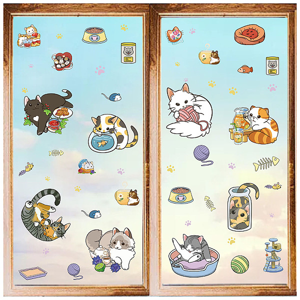 

PandaHall CRASPIRE 8 Styles Cute Cats Window Decals Stickers Cartoon Animal Kitty Wall Clings Peel and Stick Vinyl PVC Waterproof Self...