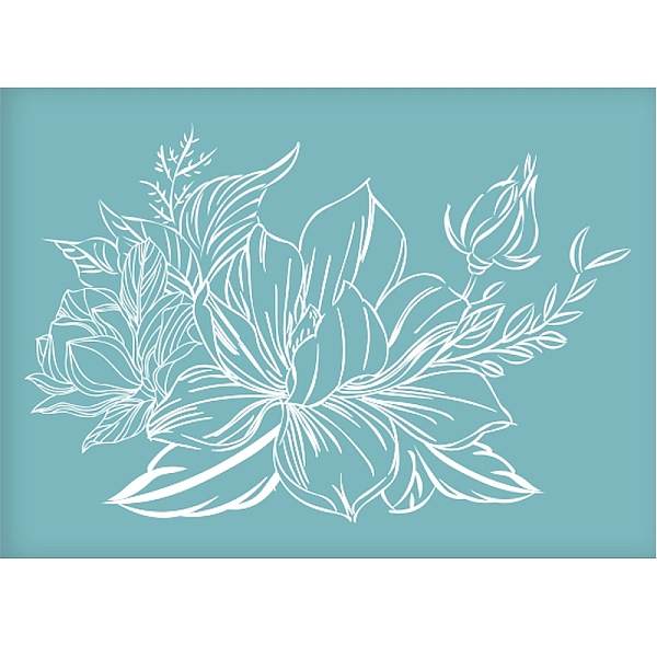 

PandaHall Self-Adhesive Silk Screen Printing Stencil, for Painting on Wood, DIY Decoration T-Shirt Fabric, Flower, Sky Blue, 19.5x14cm...
