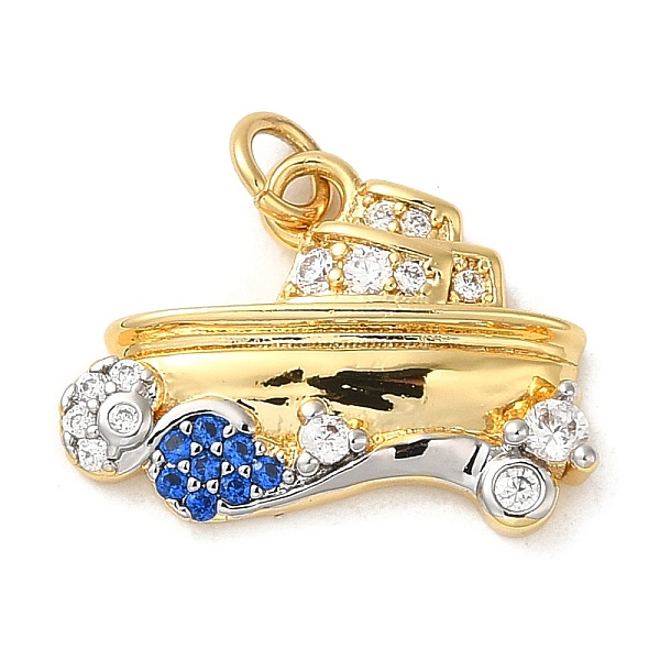 

PandaHall Rack Plating Brass Micro Pave Cubic Zirconia Pendant, Cadmium Free & Lead Free, Long-Lasting Plated, Ship, Real 18K Gold Plated...