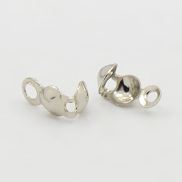 

PandaHall Iron Bead Tips, Calotte Ends, Clamshell Knot Cover, Platinum, 8x4mm, Hole: 1.5mm, Inner Diameter: 3mm Iron
