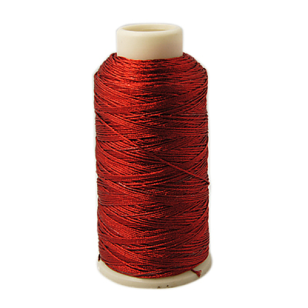 

PandaHall Metallic Thread, Embroidery Thread, 9-Ply, Red, 0.8mm, about 328.08 yards(300m)/roll Fibre Red