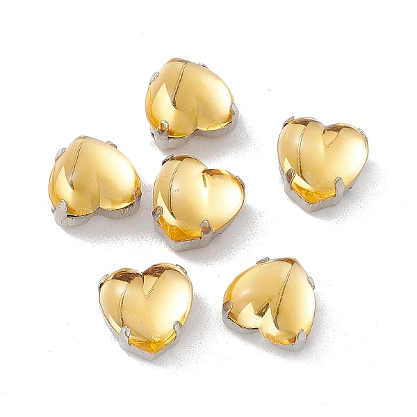 

PandaHall Heart Sew On Rhinestones, Smooth Face Taiwan Acrylic Rhinestone, Multi-Strand Links, with Platinum Tone Brass Prong Settings, Gold...
