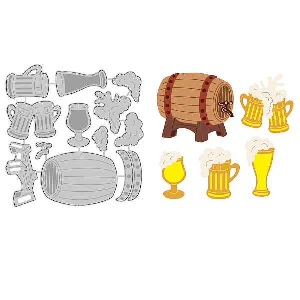 

PandaHall BENECREAT Barrel Cutting Die Beer Mug Die Cut Embossing Stencils Template for Paper Card Making Decoration DIY Scrapbooking Album...