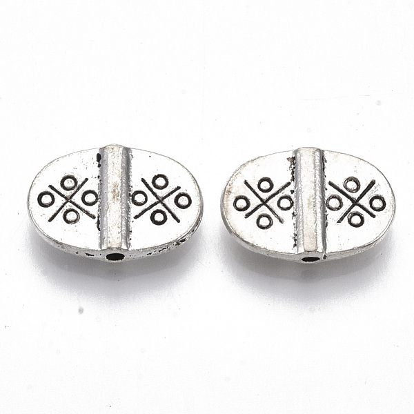 

PandaHall Tibetan Style Alloy Beads, Cadmium Free & Lead Free, Oval, Antique Silver, 10x15x3mm, Hole: 1.4mm, about 710pcs/1000g Alloy Oval