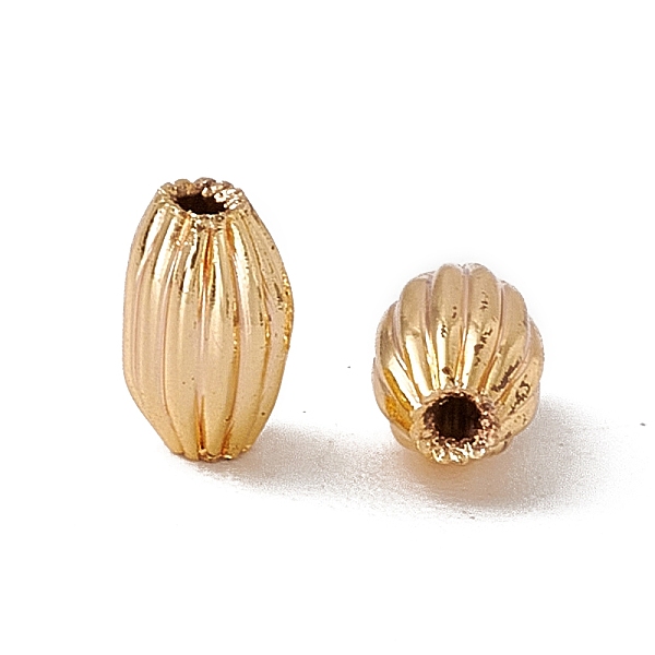 

PandaHall Brass Beads, Long-Lasting Plated, Corrugated Oval, Real 18K Gold Plated, 6x4mm, Hole: 1mm Brass Oval