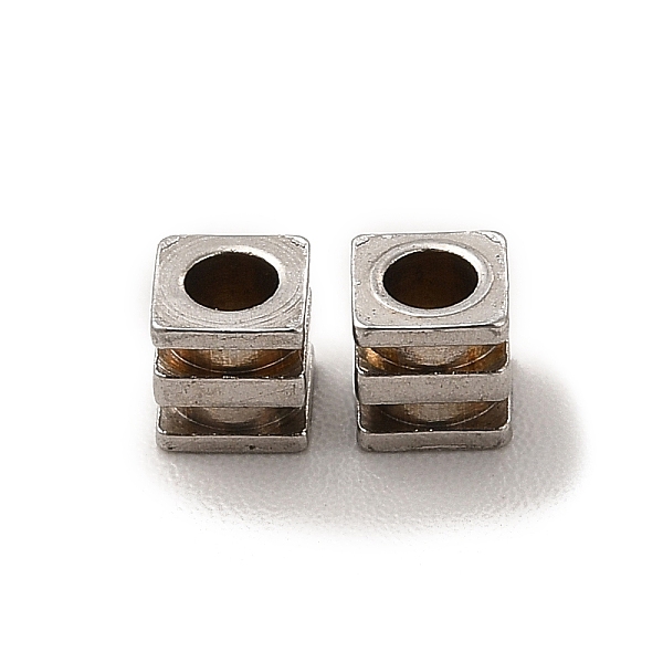 

PandaHall 201 Stainless Steel Beads, Cuboid, Stainless Steel Color, 3x3x1mm, Hole: 1.6mm 201 Stainless Steel Cuboid