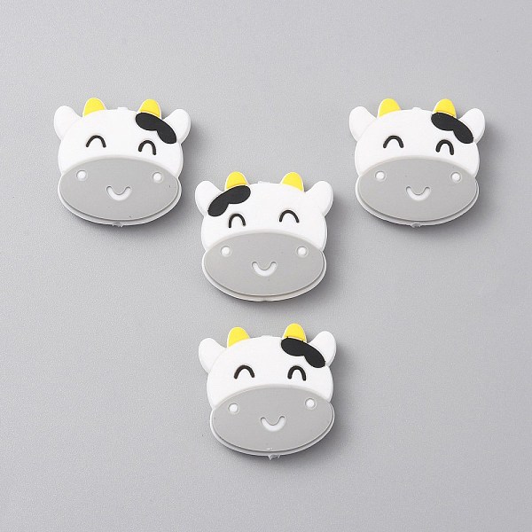 

PandaHall Cow Head Food Grade Silicone Beads, Chewing Beads For Teethers, DIY Nursing Necklaces Making, Light Grey, 29x30.5x7mm, Hole: 2mm...