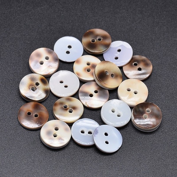 2-Hole Flat Round Shell Buttons