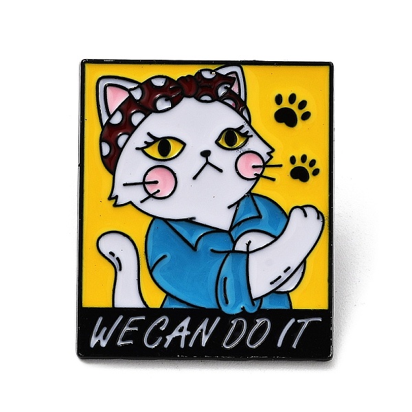 

PandaHall Black Alloy Brooches, Enamel Pins, Cat, Gold, 30x25x1.5mm Alloy+Enamel Cat Shape Gold