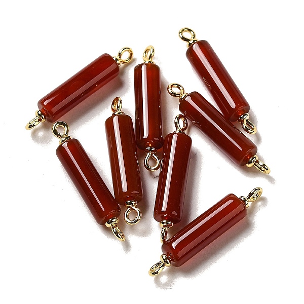 

PandaHall Natural Carnelian Connector Charms, Column Links with Real 18K Gold Plated Brass Double Loops, 31x6mm, Hole: 1.5mm Carnelian...