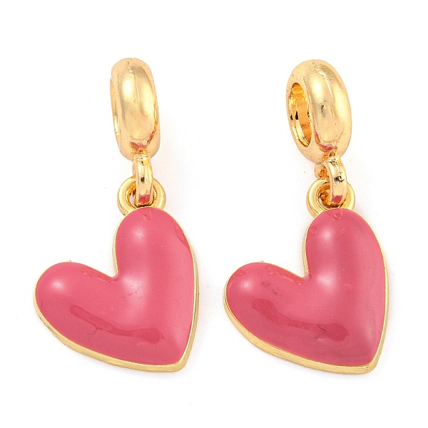 

PandaHall Rack Plating Alloy Enamel Heart European Dangle Charms, Large Hole Pendants, Golden, Cadmium Free & Nickel Free & Lead Free, Deep...