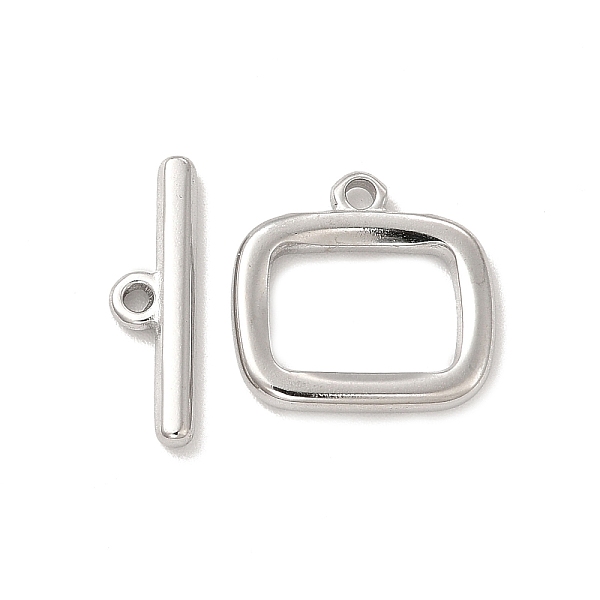 

PandaHall 304 Stainless Steel Toggle Clasps, Rectangle, Stainless Steel Color, Rectangle: 13.5x14x2mm, Hole: 1.4mm, 6.5x9.5mm inner diameter...