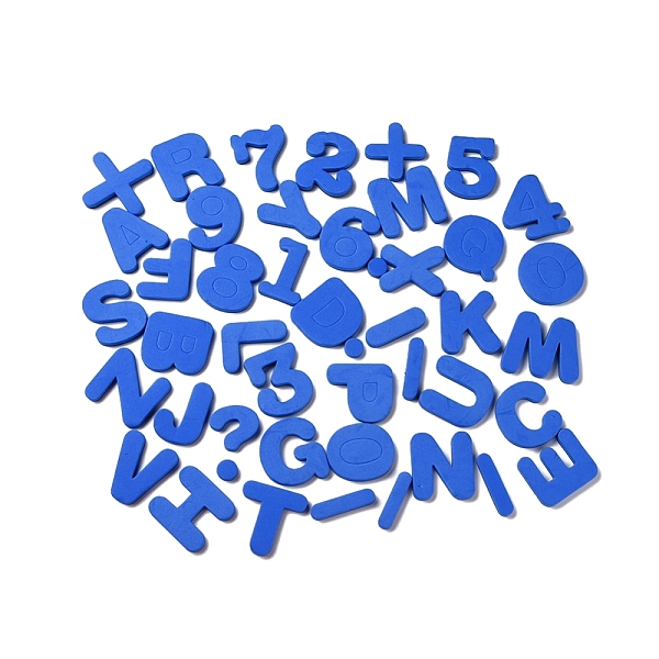 

PandaHall EVA Foam Alphabet and Numbers Fridge Magnetic Sticker, for Toddlers Kids in Fun Educational, Blue, 13~49x9~53x5.5mm, 45pcs/set...