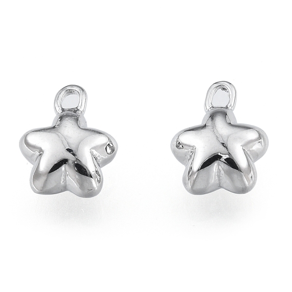 

PandaHall Brass Charms, Cadmium Free & Nickel Free & Lead Free, Flower, Real Platinum Plated, 9x7x4mm, Hole: 1mm Brass Flower