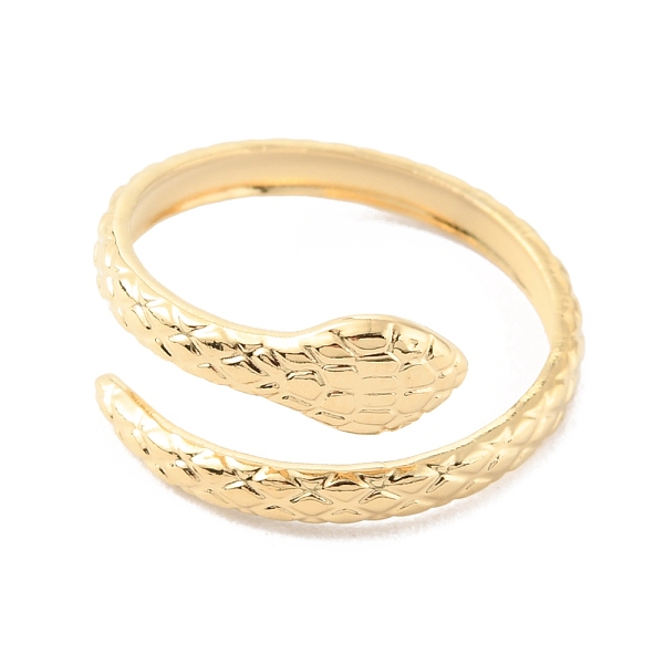

PandaHall 304 Stainless Steel Snake Open Cuff Rings, Real 14K Gold Plated, US Size 7 1/4(17.5mm) 304 Stainless Steel