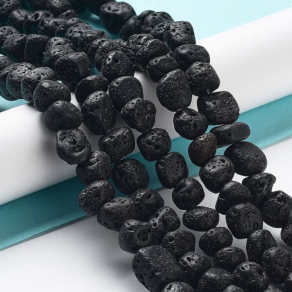 

PandaHall Natural Lava Rock Beads Strands, Chip, 7~9x7~9x5.5~8.5mm, Hole: 1.2mm, 15.04''(38.2cm) Lava Rock Chip