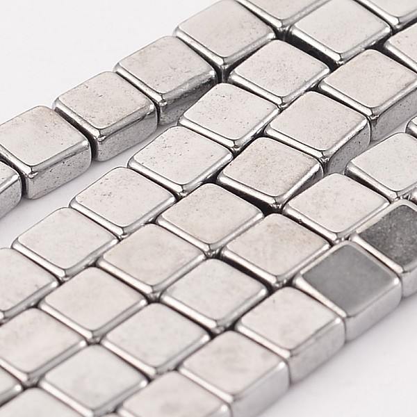 

PandaHall Electroplate Non-magnetic Synthetic Hematite Square Bead Strands, Platinum Plated, 4x4x2mm, Hole: 1mm, about 100pcs/strand, 15.74...