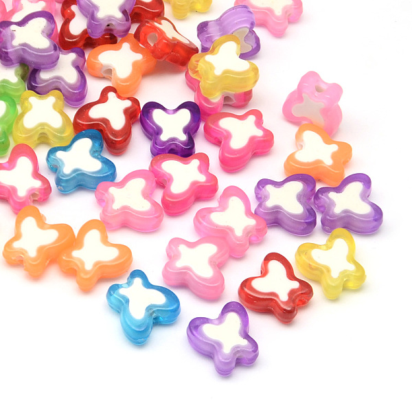 

PandaHall Transparent Butterfly Acrylic Beads, Bead in Bead, Mixed Color, 10x10x4mm, Hole: 2mm, about 1730pcs/500g Acrylic Butterfly..., Multicolor