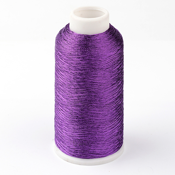 

PandaHall Round Metallic Thread, Embroidery Thread, 9-Ply, Indigo, 0.8mm, about 328.08 yards(300m)/roll Fibre Purple