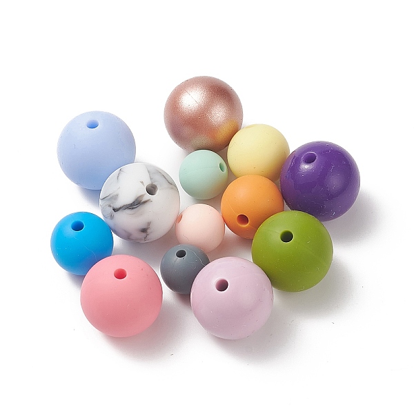 

PandaHall Silicone Beads, DIY Nursing Necklaces Making, Chewing Pendants for Teethers, Round, Mixed Color, 9~15mm, Hole: 2mm Silicone Round..., Multicolor