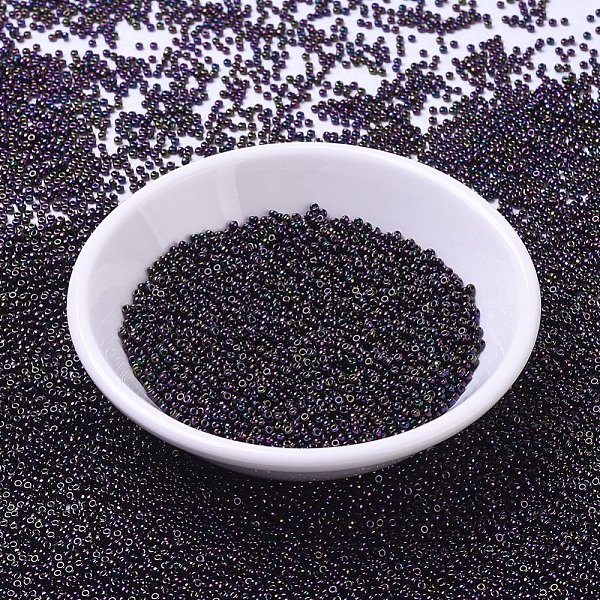 

PandaHall MIYUKI Round Rocailles Beads, Japanese Seed Beads, (RR454) Metallic Dark Plum Iris, 11/0, 2x1.3mm, Hole: 0.8mm, about 5500pcs/50g..., Purple