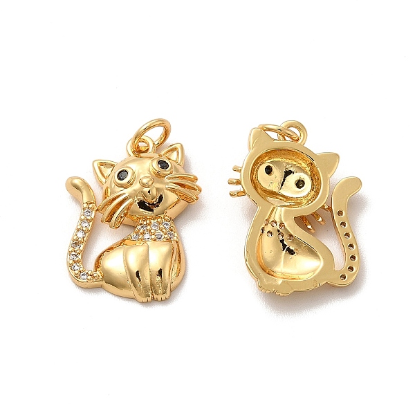 

PandaHall Brass Micro Pave Cubic Zirconia Pendants, with Jump Ring, Cat, Real 18K Gold Plated, 23.5x15x5mm, Hole: 3mm Brass+Cubic Zirconia..., Clear
