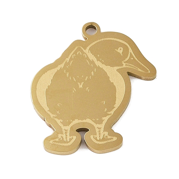 

PandaHall 304 Stainless Steel Pendants, Duck Charm, Golden, 23.5x20.5x1.5mm, Hole: 1mm 304 Stainless Steel Duck