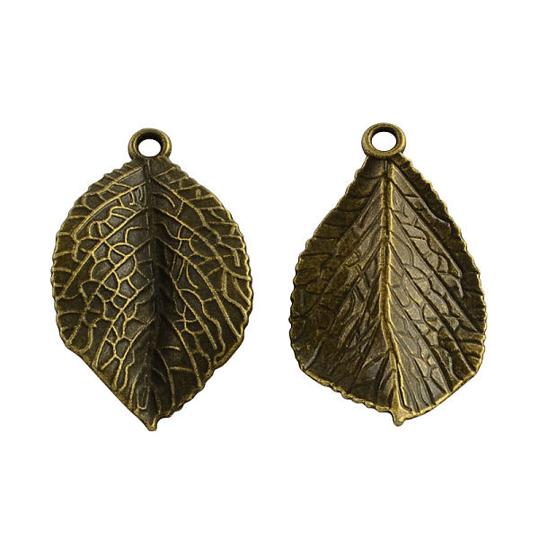 

PandaHall Tibetan Style Alloy Leaf Pendants, Cadmium Free & Nickel Free & Lead Free, Antique Bronze, 35x20.5x3mm, Hole: 2.5mm Alloy Leaf