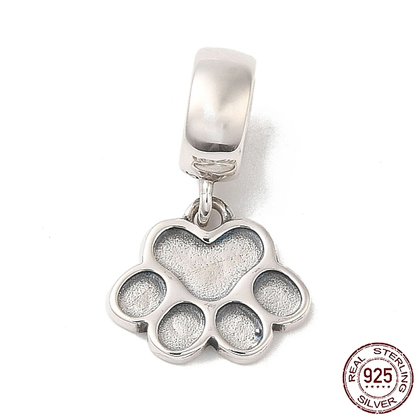 

PandaHall Rhodium Plated 925 Sterling Silver European Dangle Charms, Paw Print Large Hole Pendant, Platinum, 19mm, Paw Print: 9.5x11x1.5mm...