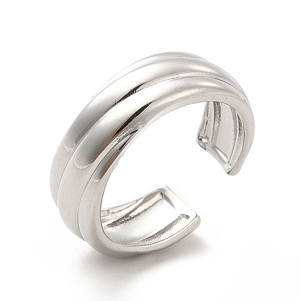 

PandaHall 304 Stainless Steel Grooved Open Cuff Ring for Women, Stainless Steel Color, US Size 6 3/4(17.1mm) 304 Stainless Steel