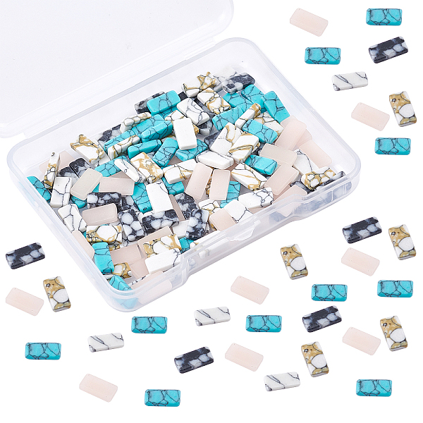

PandaHall Olycraft 5 Colors Synthetic Turquoise Cabochons, Nail Art Decoration Accessories, DIY Crystal Epoxy Resin Material Filling..., Multicolor