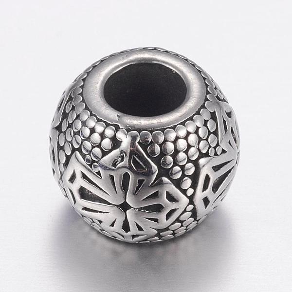 

PandaHall 304 Stainless Steel European Beads, Large Hole Beads, Rondelle, Antique Silver, 13x10mm, Hole: 5mm 304 Stainless Steel Rondelle