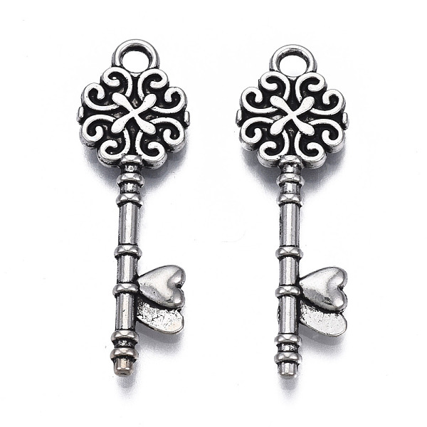 

PandaHall Tibetan Style Alloy Pendants, Cadmium Free & Lead Free, Key, Antique Silver, 33x10.5x2mm, Hole: 2mm, about 770pcs/1000g Alloy Key