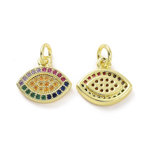 

PandaHall Brass Micro Pave Colorful Cubic Zirconia Charms, with Jump Ring, Eye, Real 18K Gold Plated, 11.5x13x2mm, Hole: 3.2mm Brass+Cubic...