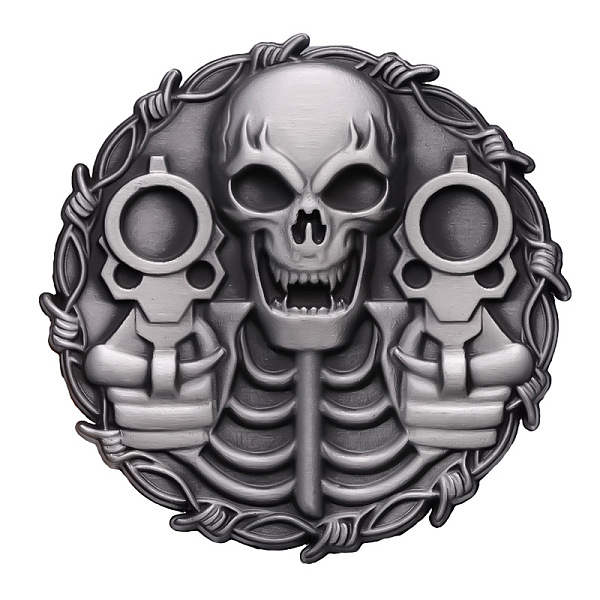 

PandaHall Punk Style Safety Brooch Pin, Zinc Alloy Badge for Suit Shirt Collar, Men/Women, Skull, 46mm Alloy Skull