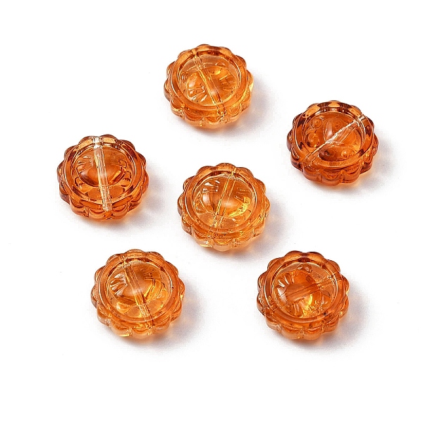 PandaHall Handmade Lampwork Beads, Flat Round with Cat Paw Prints, Chocolate, 15x5.5mm, Hole: 1.2mm Lampwork Flat Round Brown